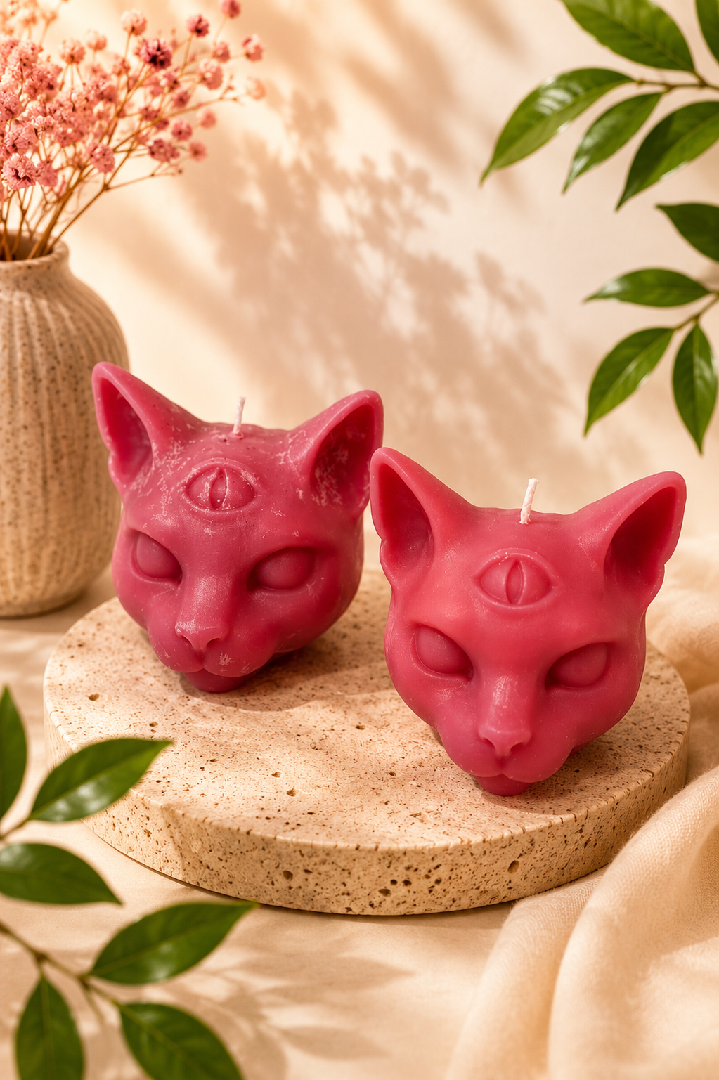 Mystic Kat Kaars – 3 Ogen Design 🐱✨