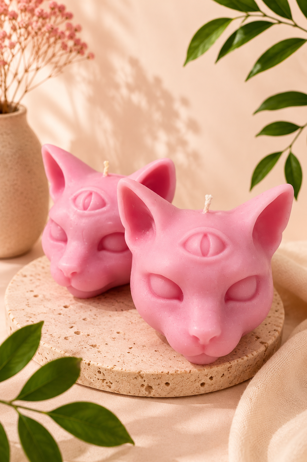 Mystic Kat Kaars – 3 Ogen Design 🐱✨