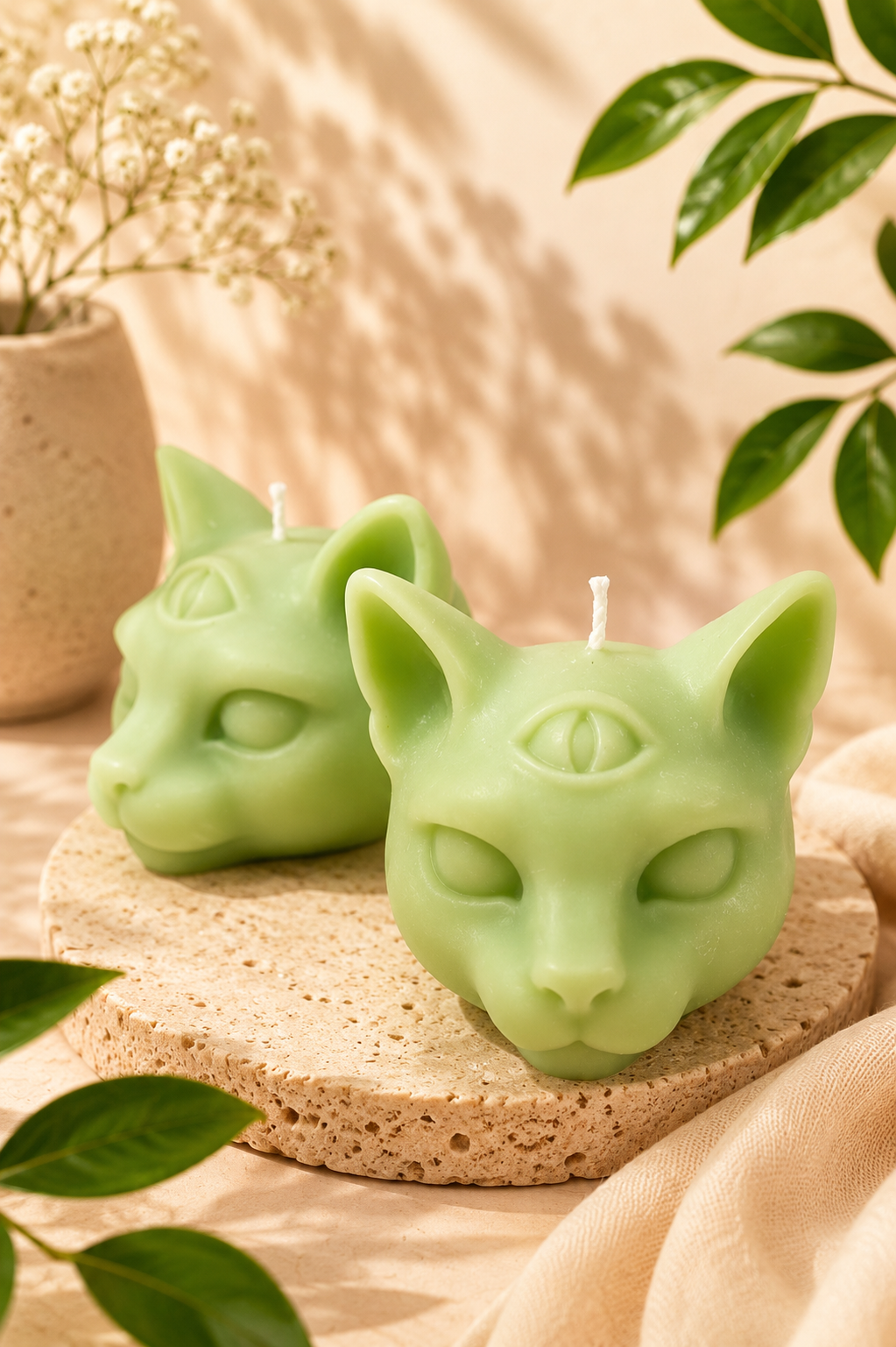 Mystic Kat Kaars – 3 Ogen Design 🐱✨