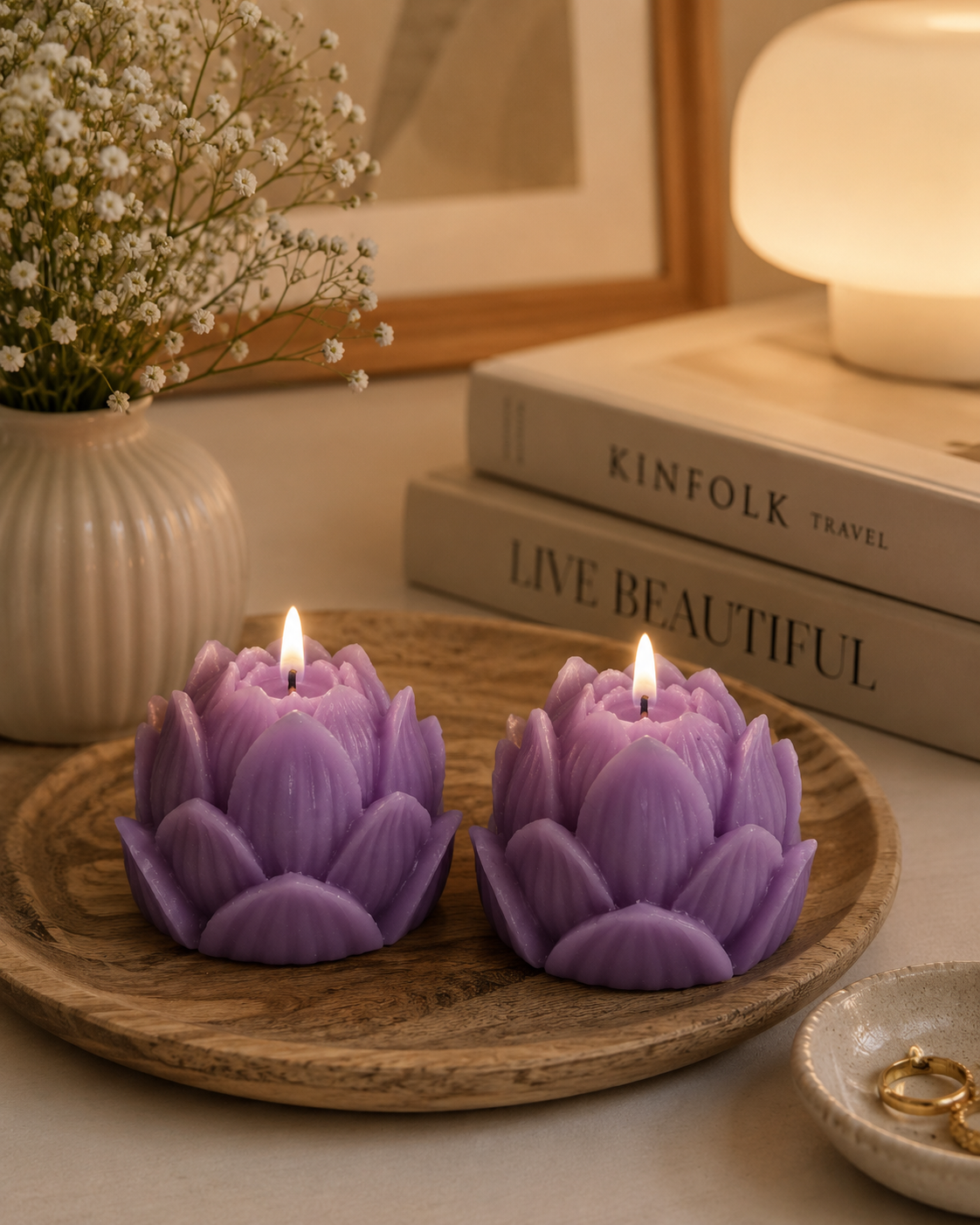 Lotus Kaars – Serenity Design 🪷