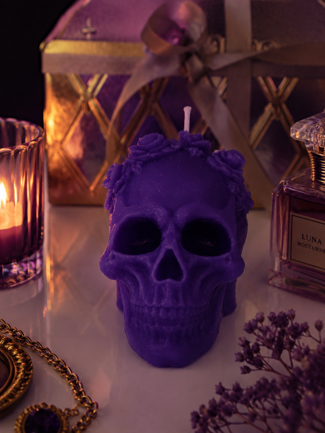 Schedel Kaars – Spooky Design 💀