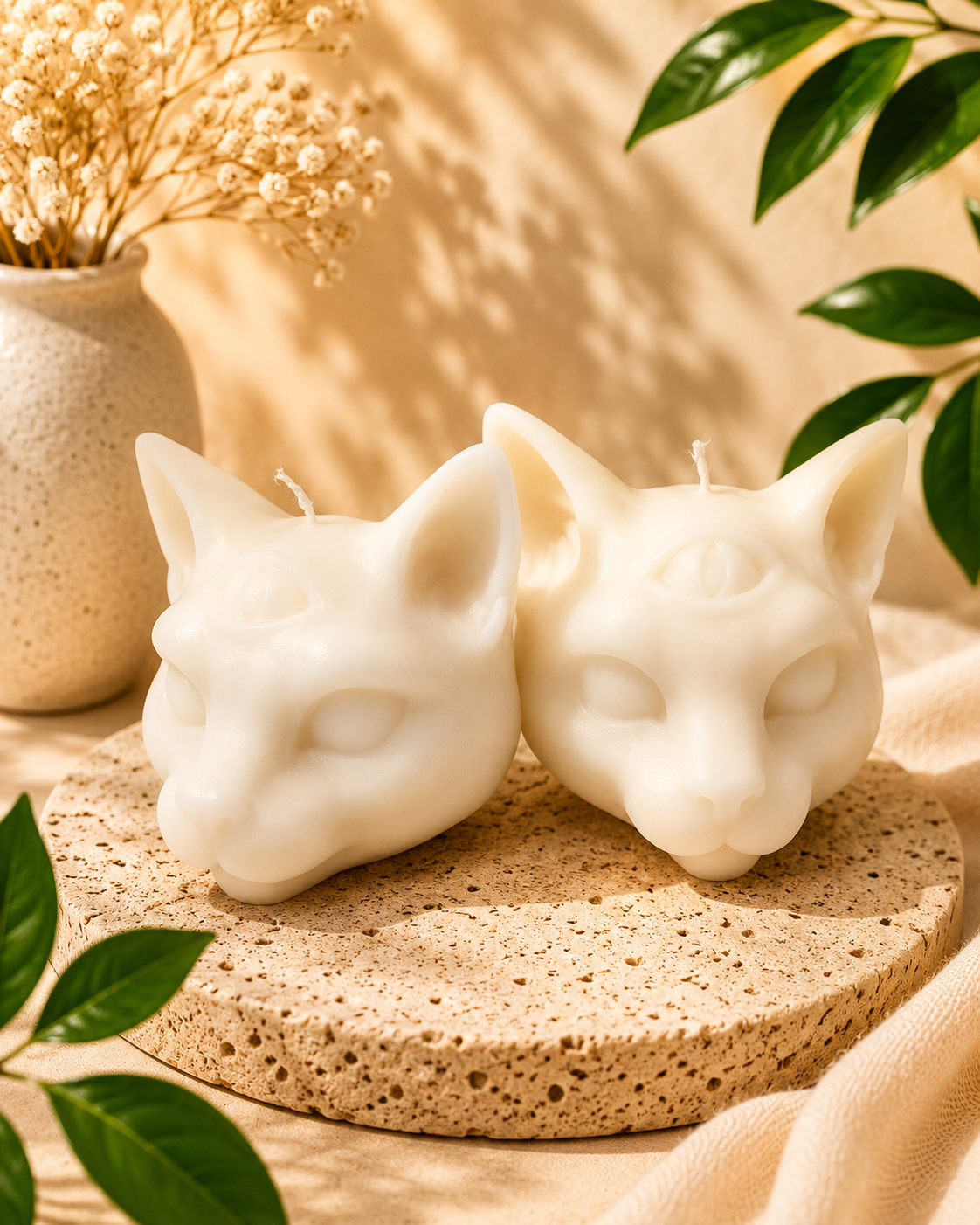 Mystic Kat Kaars – 3 Ogen Design 🐱✨