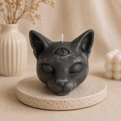 Mystic Kat Kaars – 3 Ogen Design 🐱✨