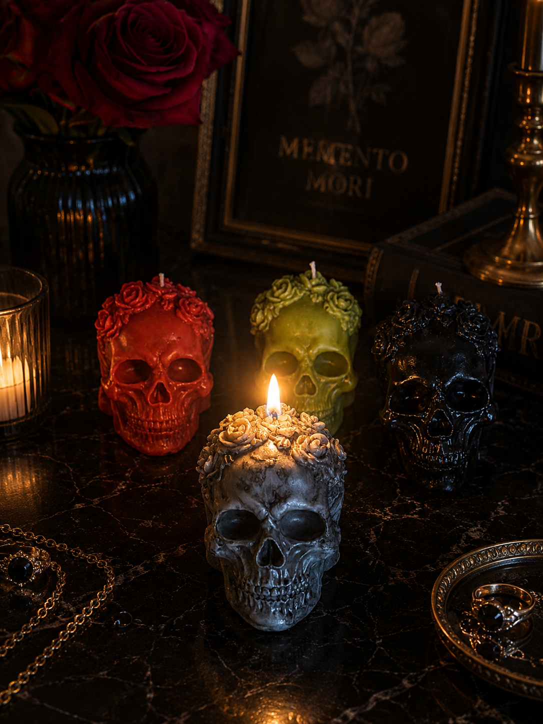 Schedel Kaars – Spooky Design 💀
