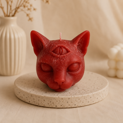 Mystic Kat Kaars – 3 Ogen Design 🐱✨