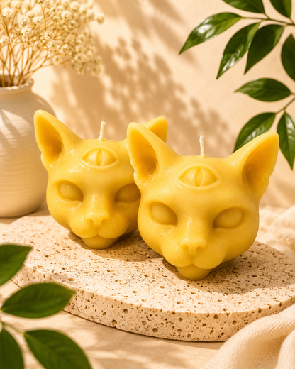 Mystic Kat Kaars – 3 Ogen Design 🐱✨