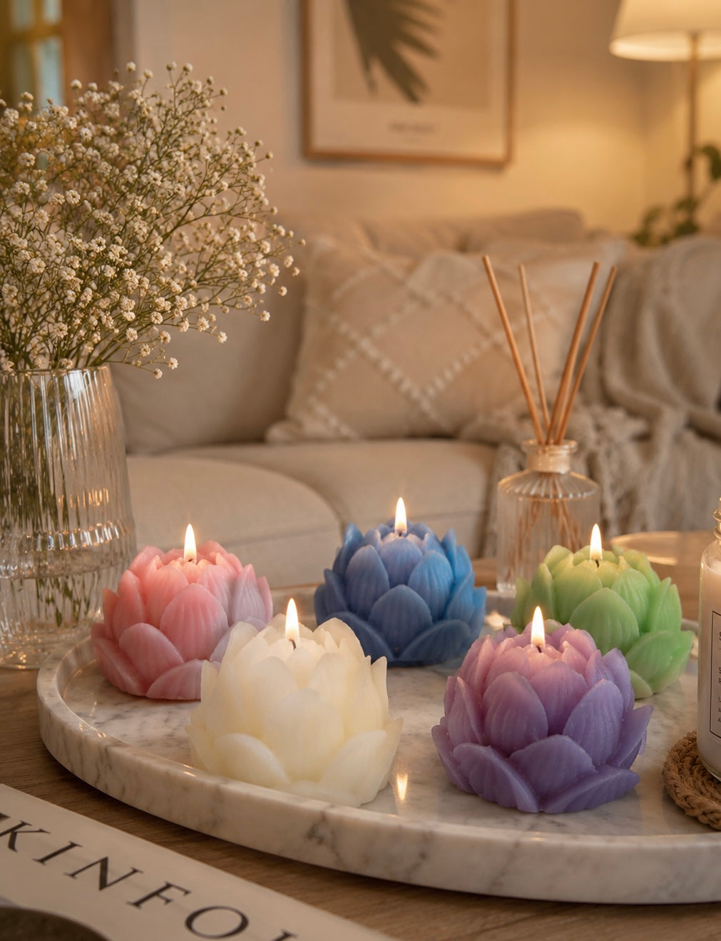 Lotus Kaars – Serenity Design 🪷