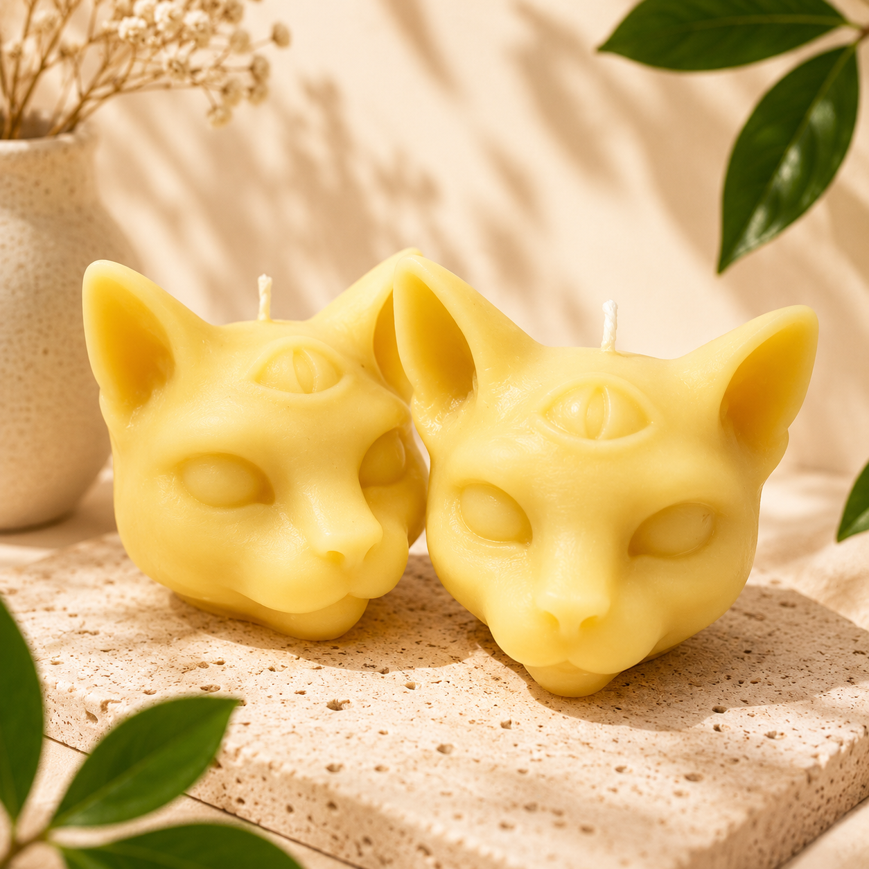 Mystic Kat Kaars – 3 Ogen Design 🐱✨
